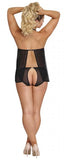 Sassy Cupless Babydoll & Panty Set Black L/xl