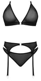 Sassy Bra Garter & Rouched Panty Black 2xl