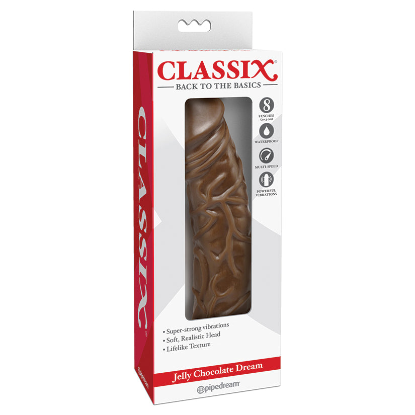 Jelly Chocolate Dream Multi-Speed Vibrator-Veined 8 Inch