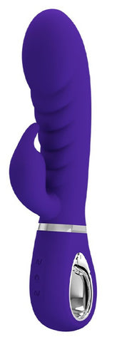 Prescott Super Soft Rabbit Silicone Vibrator - Purple BI-014635-3