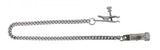 Adjustable Duck Bill Nipple Clamps With Jewel Chain Silver