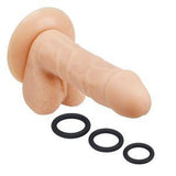 Pro Sensual Premium Silicone Dong 6 inch with 3 C-Rings Beige