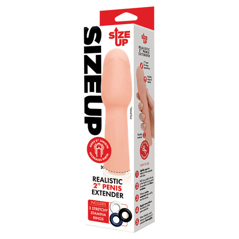 Size Up Realistic Penis Extender 2 Inch