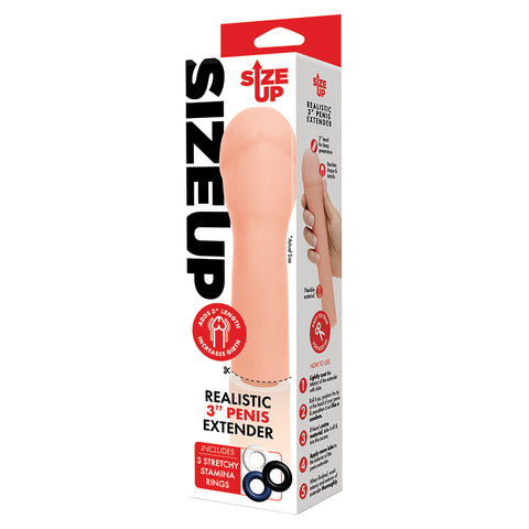 Size Up Realistic Penis Extender 3 Inch