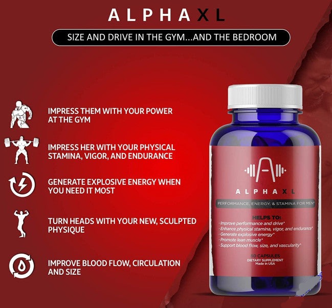 Alpha XL Male Performance Energy Stamina Booster Supplement 60 Capsule