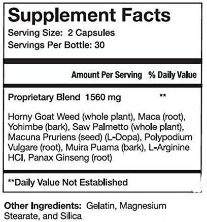 Alpha XL Male Performance Energy Stamina Booster Supplement 60 Capsule