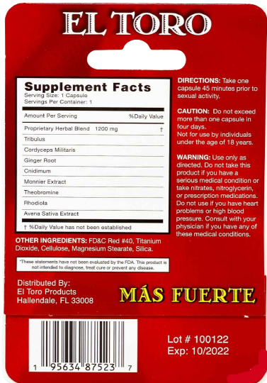 El Toro Male Sexual Enhancement Red Pill
