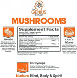 Genius Mushroom Immune System Booster 90 Veggie Pills