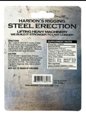 Steel Erection 5000 Male Sexual Dietary Supplement Black Pill