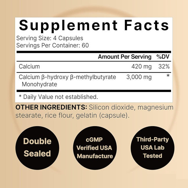 NatureBell HMB 3000mg Triple Strength Supplement 240 Capsules