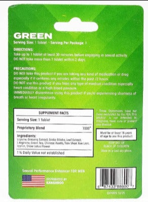 Green Kangaroo Max strength Be The Man Pill