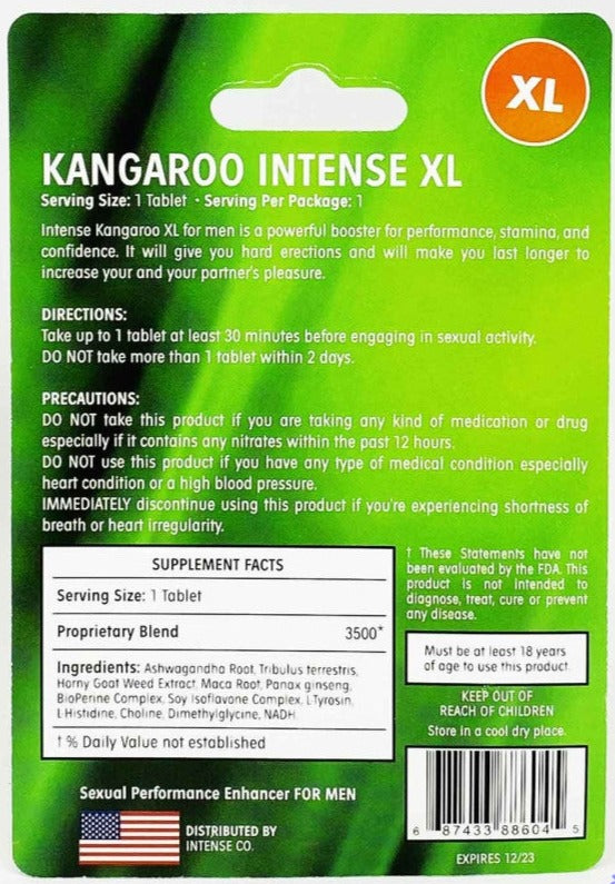 Kangaroo XL Intense Be The Man Sexual Enhancement Pill