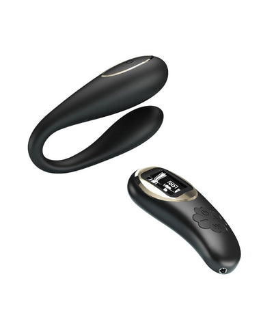 Nathan Double Pleasure Remote Control Vibrator - Black BI-014582W-LED