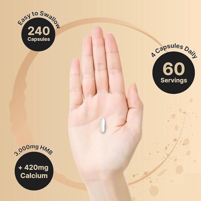 NatureBell HMB 3000mg Triple Strength Supplement 240 Capsules
