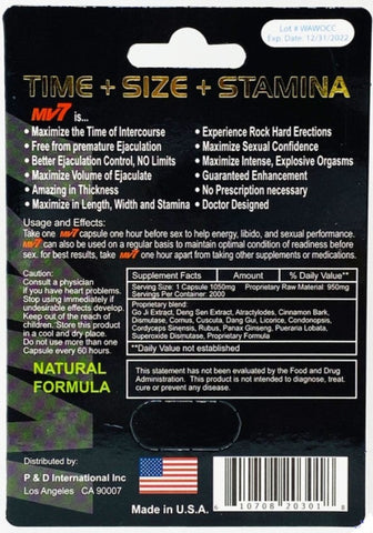 MV7 Days Black 2000mg Male Sexual Enhancement Pill