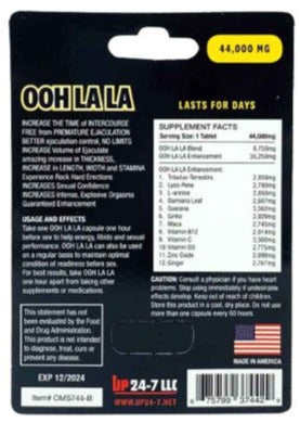 OOH LALA 44000mg Male Sexual Enhancement Gold Pill
