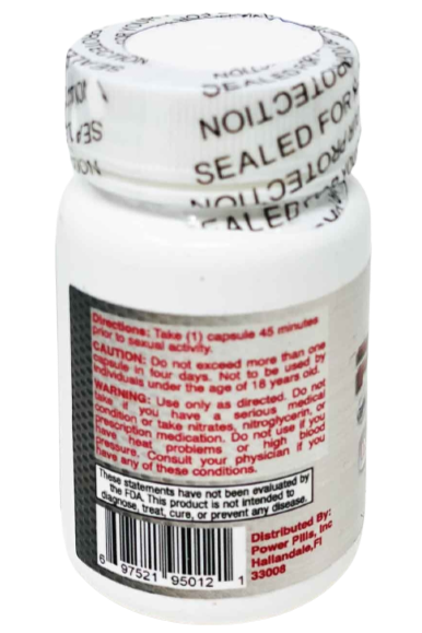 Power 4000 Dietary Male Sexual Supplement 6 Pills Bottle