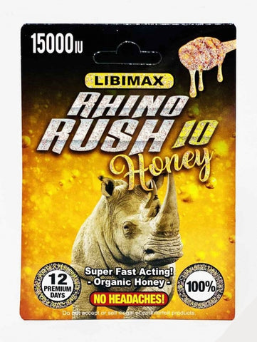 Rhino Rush 10 Honey Sachet 15000iu Male Enhancement