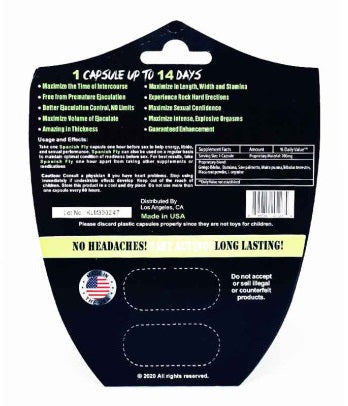 Spanish Fly 20000 Male Enhancement Double Silver Pills