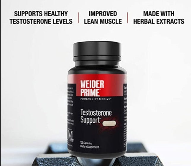 Weider Prime Testosterone Supplement for Men 120 Capsules