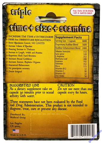 Xcalibur Gold 8000 Male Sexual Performance Enhancement Pill