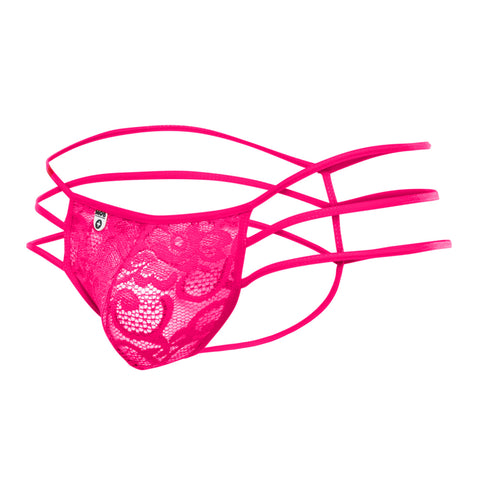 Triple Lace String Thong Hot Pink S/M