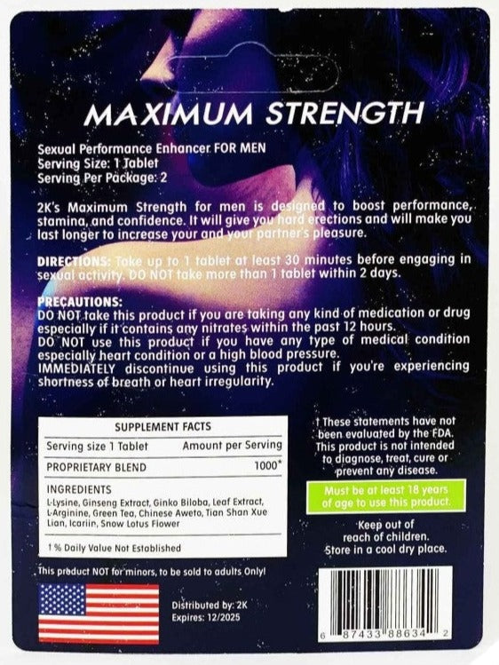 2K Kangaroo Green Male Enhancements Double Pill Pack