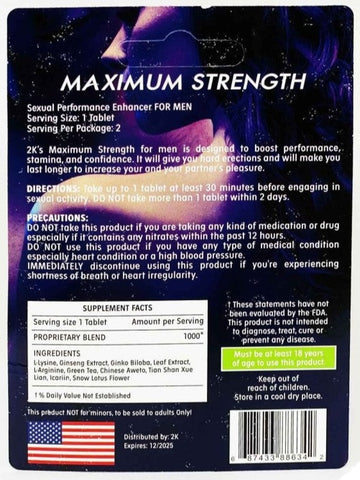 2K Kangaroo Green Male Enhancements Double Pill Pack