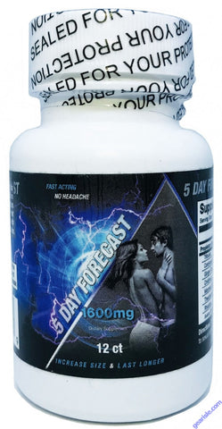 5 Day Forecast 1600mg Dietary Male Supplement 12 Pills Bottle