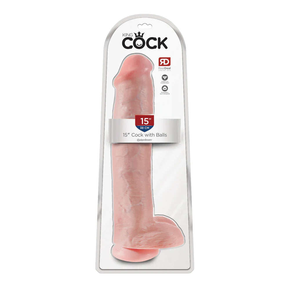 King Cock 15 Inch Cock With Balls Flesh