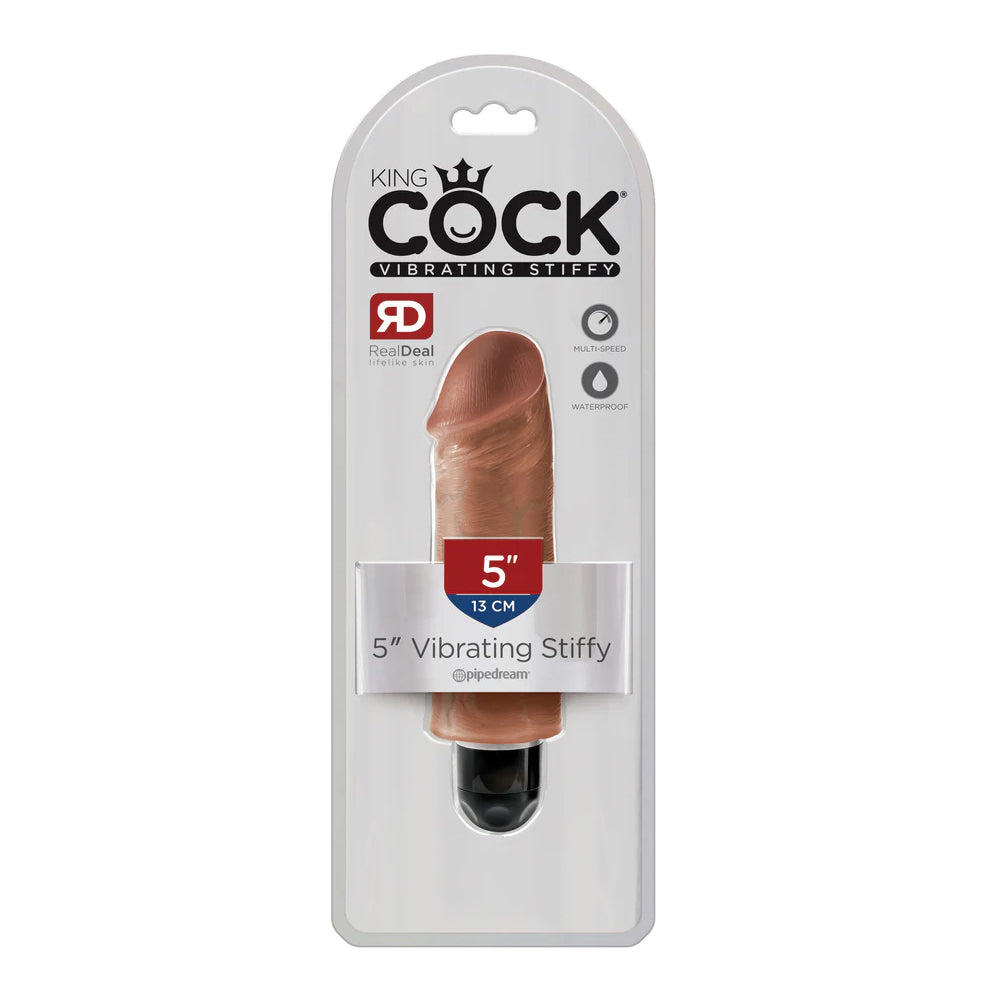 King Cock 5 Inch Vibrating Stiffy Tan