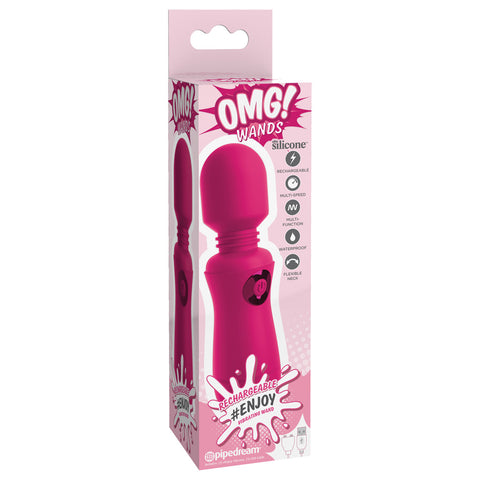 Omg! Wands -Enjoy Rechargeable Vibrating Wand Fuchsia