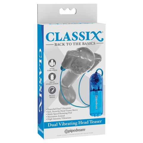 Classix Dual Vibrating Head Teaser Blue/Clear