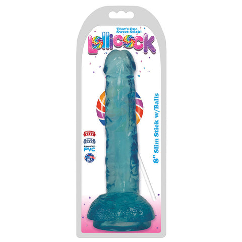 Lollicock 8 Inch Slim Stick W/Balls Berry Ice