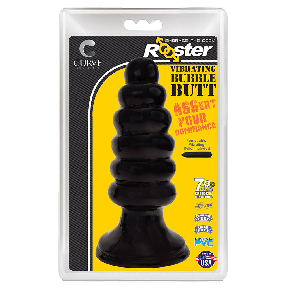 Rooster Vibrating Bubble Butt Black