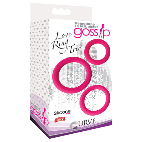 Gossip Love Ring Trio Magenta