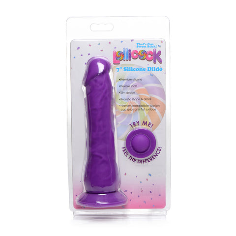 Lollicock 7 Inch Silicone Dildo Without Balls Grape