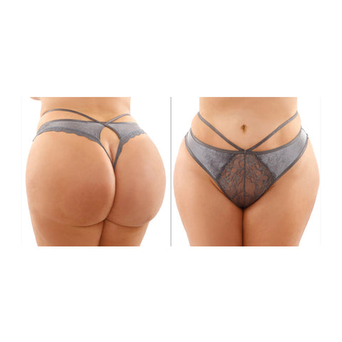 Kalina Velvet Cut-Out Thong With Keyhole Back Queen Size