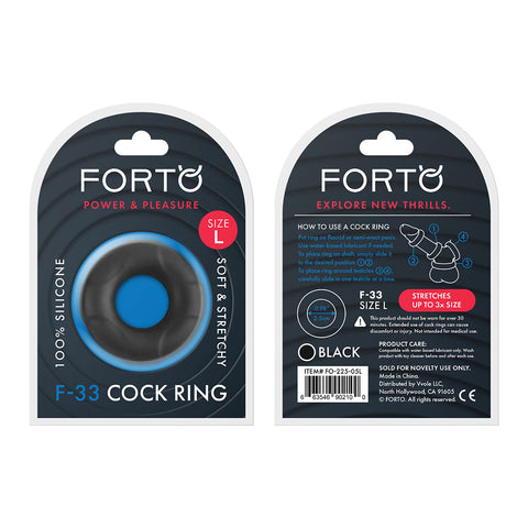 F-33: 25Mm 100% Liquid Silicone C-Ring Large Black
