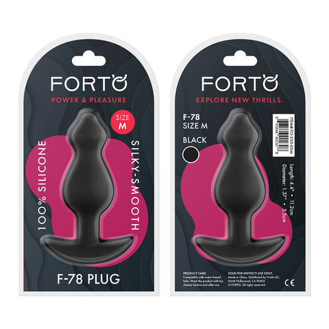 F-78: Pointee 100% Silicone Plug Medium Black