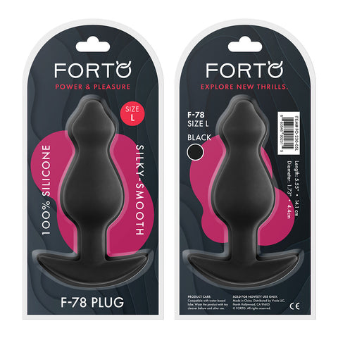 F-78: Pointee 100% Silicone Plug Large Black