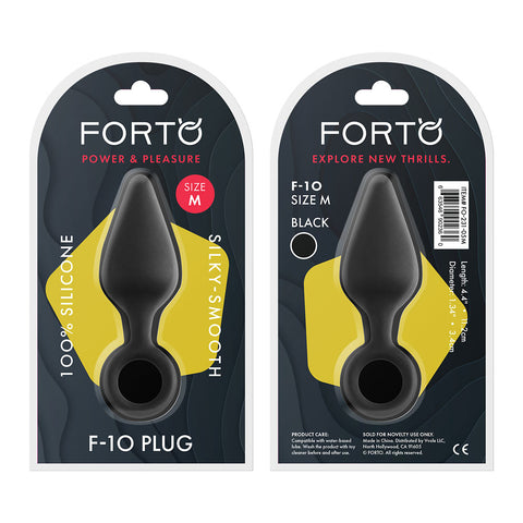 F-10: Silicone Plug W/ Pull Ring Medium Black
