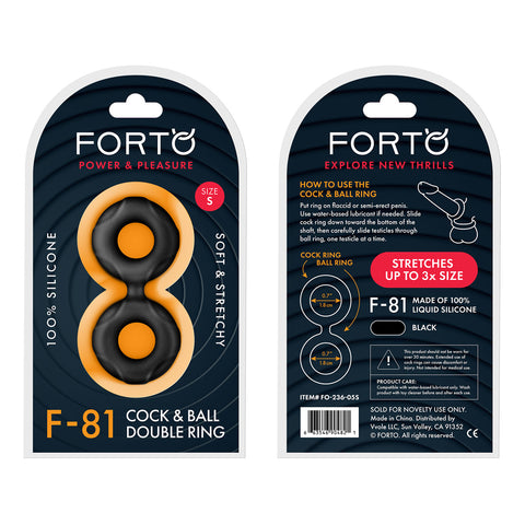 F-81: Double Ring Liquid Silicone 44Mm Black