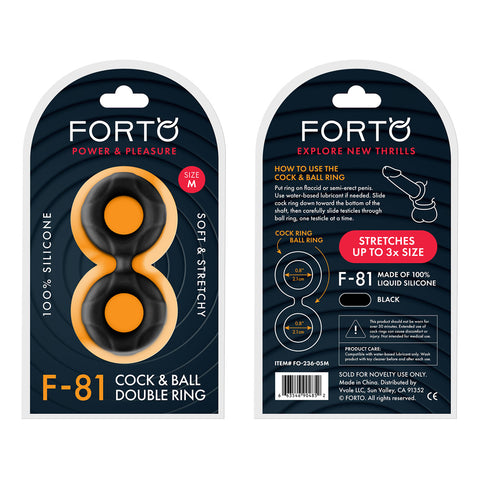 F-81: Double Ring Liquid Silicone 47Mm Black