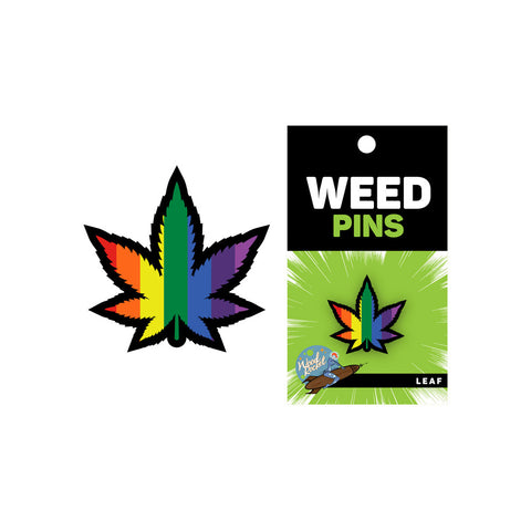 Rainbow Marijuana Leaf Pin