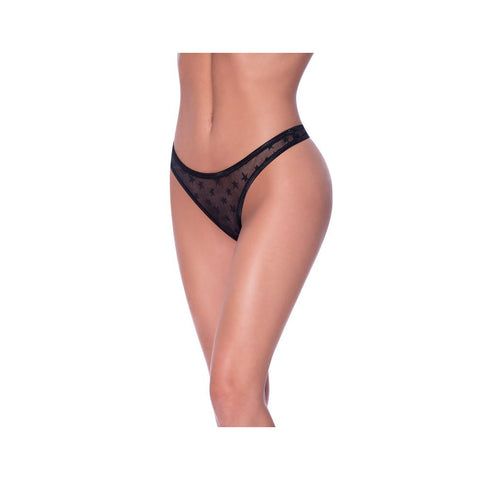 High Leg High Waist Micro Tanga Black S/M