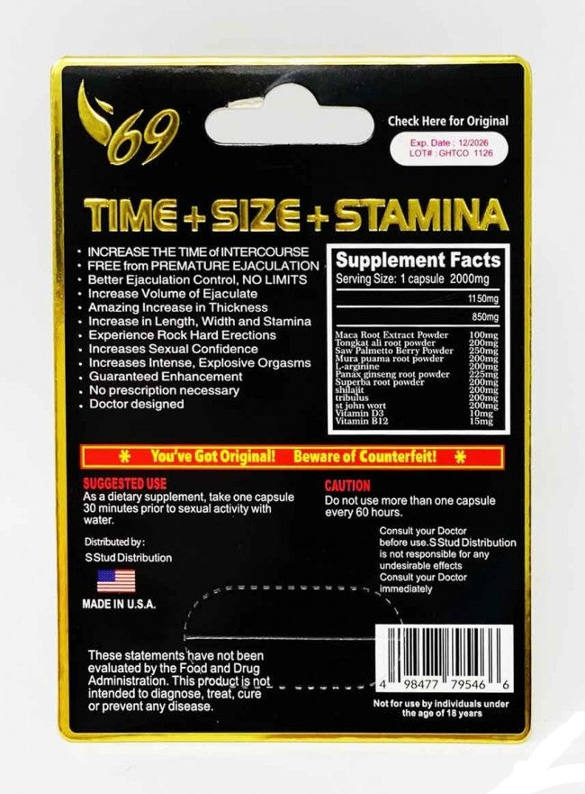 Black 69 Male Sexual Enhancement 7777k Pill