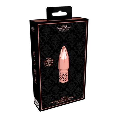 Royal Gems Glitter Rechargeable Abs Bullet Rose Gold