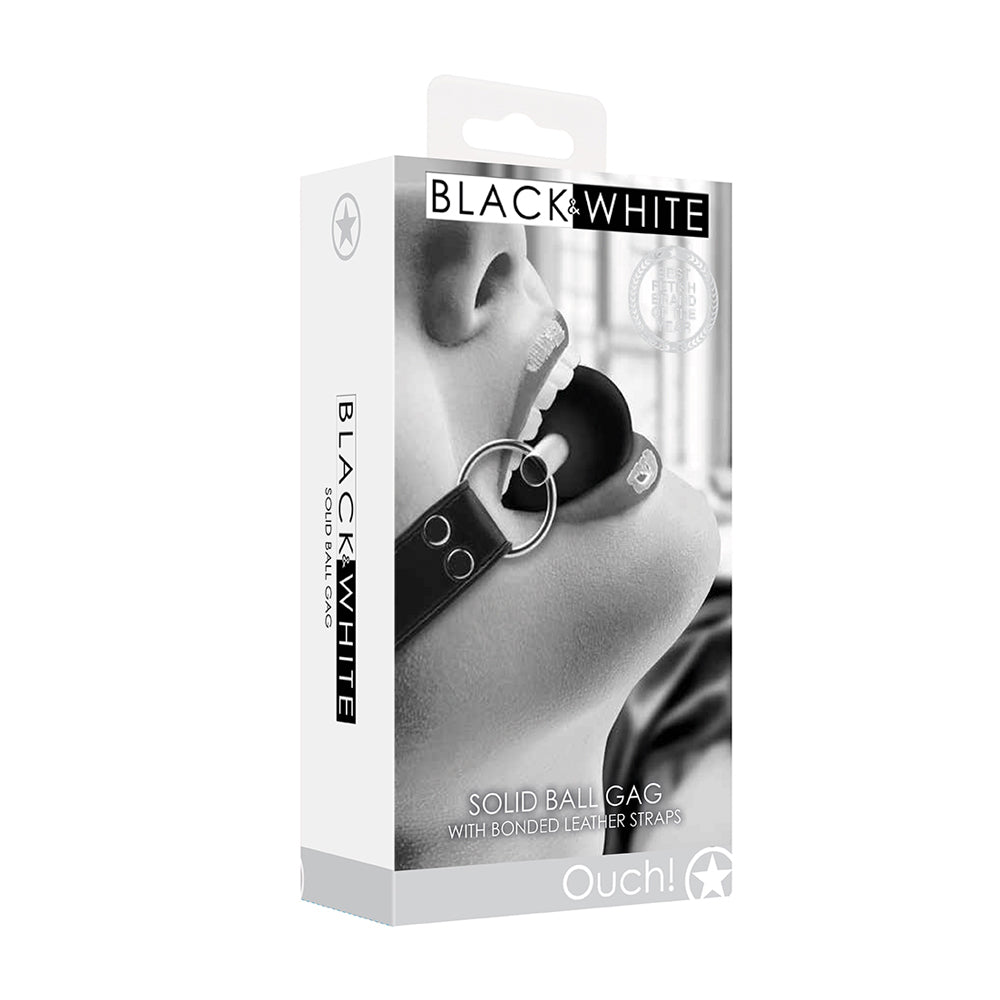 Solid Ball Gag With Bonded Leather Straps