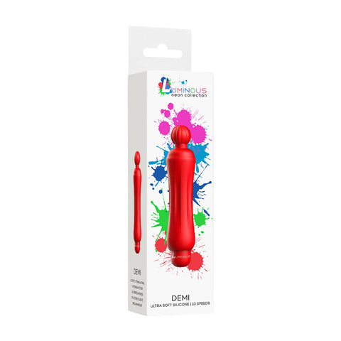 Luminous Demi Abs Bullet With Silicone Sleeve 10-Speeds Red